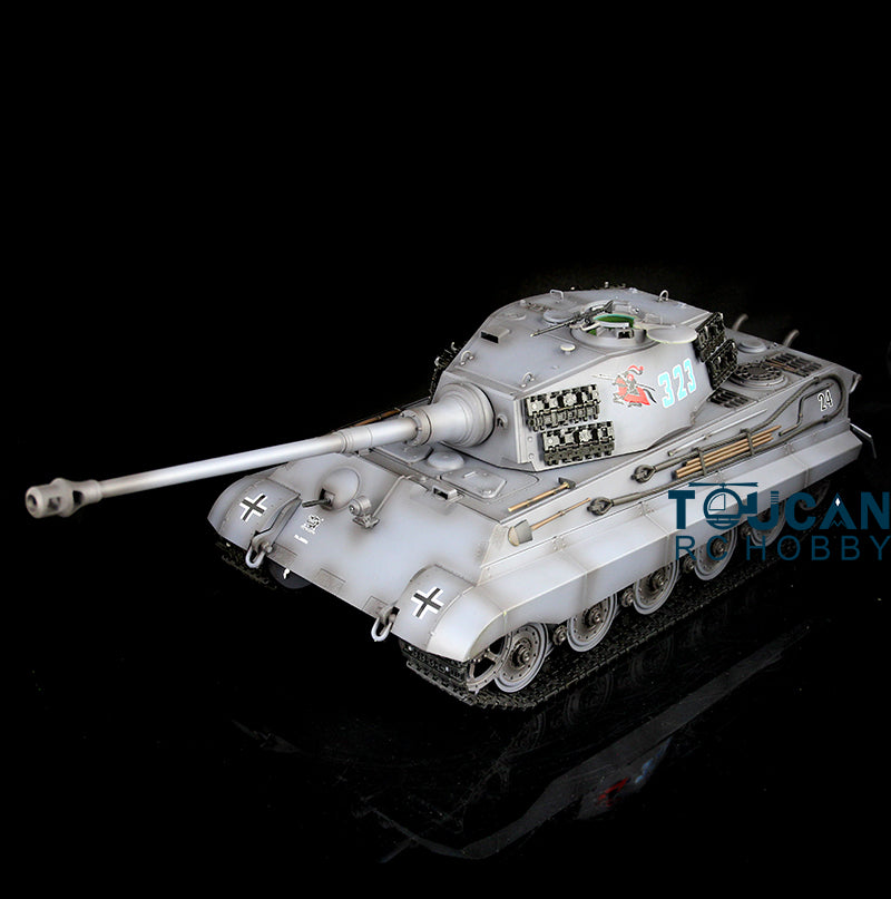 Henglong 1/16 Radio Control Tank TK7.0 King Tiger RC Tank 3888A w/ FPV 360 Degrees Rotating Turret Metal Road Wheels Smoking