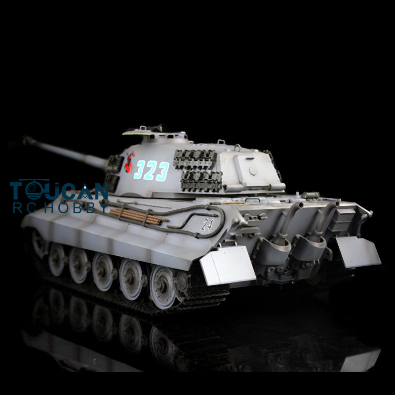 Henglong 1/16 Radio Control Tank TK7.0 King Tiger RC Tank 3888A w/ FPV 360 Degrees Rotating Turret Metal Road Wheels Smoking