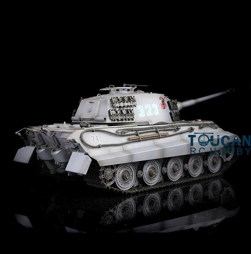 Henglong 1/16 Radio Control Tank TK7.0 King Tiger RC Tank 3888A w/ FPV 360 Degrees Rotating Turret Metal Road Wheels Smoking