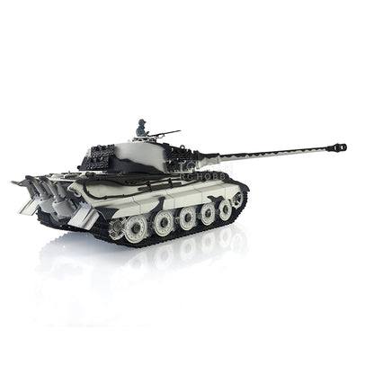 Henglong 1/16 Radio Control Tank TK7.0 King Tiger RC Tank 3888A w/ FPV 360 Degrees Rotating Turret Metal Road Wheels Smoking