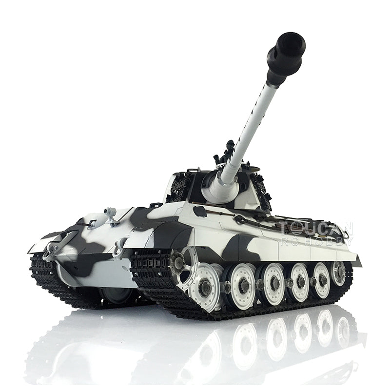 Henglong 1/16 Radio Control Tank TK7.0 King Tiger RC Tank 3888A w/ FPV 360 Degrees Rotating Turret Metal Road Wheels Smoking