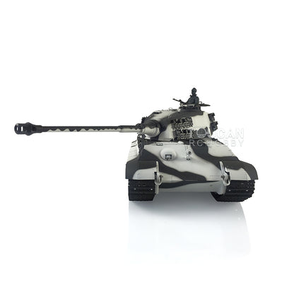 Henglong 1/16 TK7.0 Upgraded King Tiger RC Tank Model 3888A w/ 360 Degrees Rotating Turret Metal Track Idler Sprocket Wheels Smoking