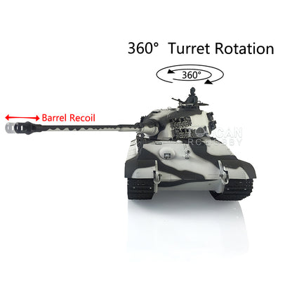 Henglong 1/16 Remote Control Tank Model 3888A 7.0 Plastic German King Tiger w/ Barrel Recoil 360 Degrees Rotating Turret Engine Sound