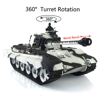 Henglong 1/16 Remote Control Tank Model 3888A 7.0 Plastic German King Tiger w/ Barrel Recoil 360 Degrees Rotating Turret Engine Sound