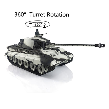 Henglong 1/16 RC Tank Model German King Tiger 3888A TK7.0 Plastic Tank Model w/ 360 Degrees Rotating Turret BB Shooting w/o