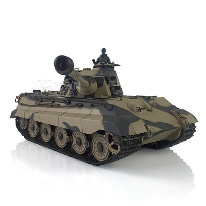 Henglong 1/16 Radio Control Tank TK7.0 King Tiger RC Tank 3888A w/ FPV 360 Degrees Rotating Turret Metal Road Wheels Smoking