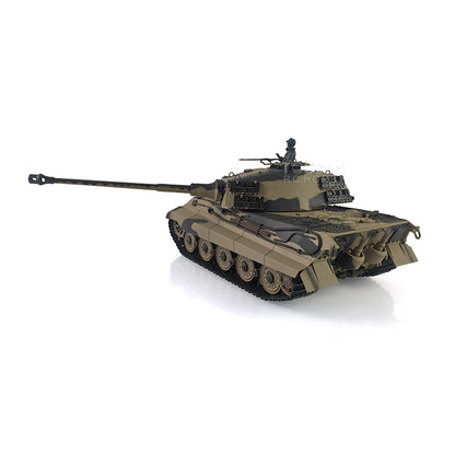 Henglong 1/16 Radio Control Tank TK7.0 King Tiger RC Tank 3888A w/ FPV 360 Degrees Rotating Turret Metal Road Wheels Smoking