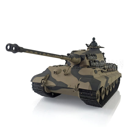 Henglong 1/16 Radio Control Tank TK7.0 King Tiger RC Tank 3888A w/ FPV 360 Degrees Rotating Turret Metal Road Wheels Smoking