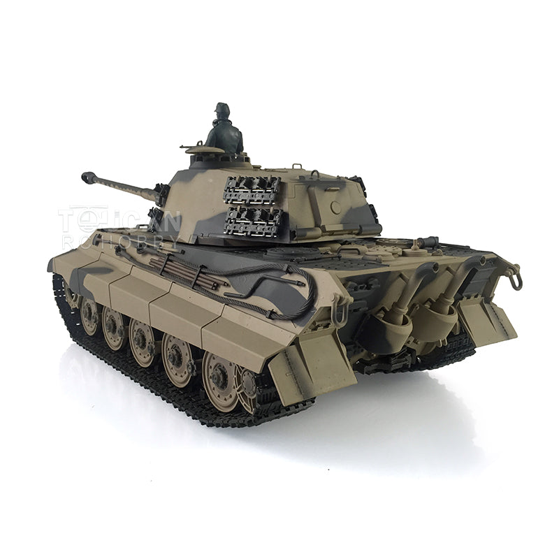 Henglong 1/16 Radio Control Tank TK7.0 King Tiger RC Tank 3888A w/ FPV 360 Degrees Rotating Turret Metal Road Wheels Smoking