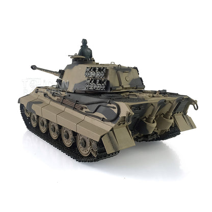 Henglong 1/16 TK7.0 Upgraded King Tiger RC Tank Model 3888A w/ 360 Degrees Rotating Turret Metal Track Idler Sprocket Wheels Smoking