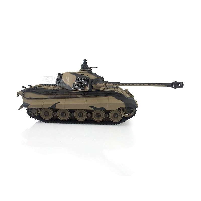 Henglong 1/16 TK7.0 Radio Control Tank German King Tiger Upgraded 3888A RC Tank 360 Degrees Rotating Turret Metal Tracks BB Shooting