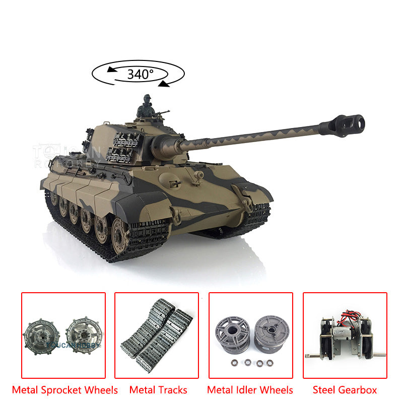 Henglong Remote Control Tank Model 3888A 1/16 TK7.0 German King Tiger RTR RC Tank Model w/ Metal Idler Sprocket Wheels Track w/o