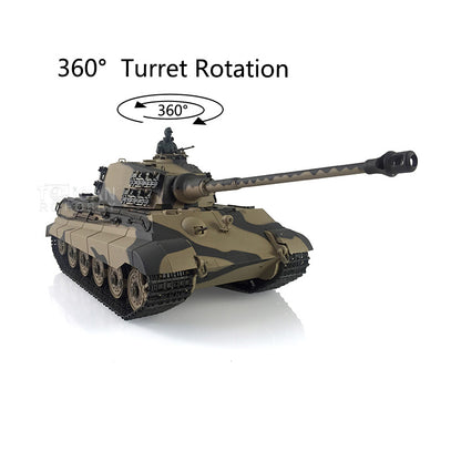 Henglong 1/16 RC Tank Model German King Tiger 3888A TK7.0 Plastic Tank Model w/ 360 Degrees Rotating Turret BB Shooting w/o