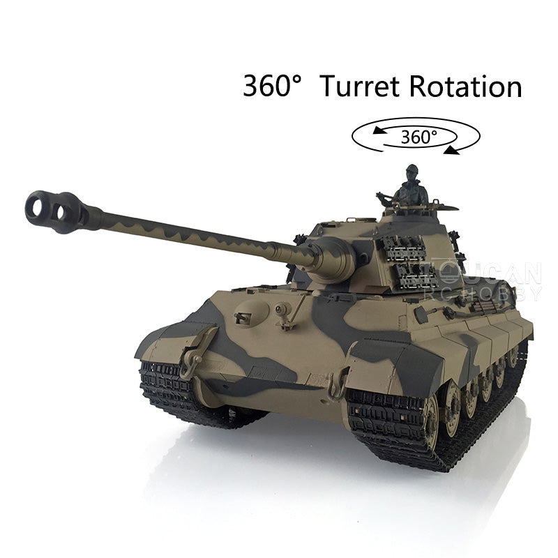 Henglong 1/16 RC Tank Model German King Tiger 3888A TK7.0 Plastic Tank Model w/ 360 Degrees Rotating Turret BB Shooting w/o