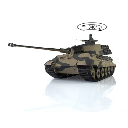 Henglong 1/16 Scale 7.0 3888A Remote Control Tank Model Plastic German King Tiger w/ BB Shooting Gearbox Sound Effect w/o Barrel Recoil