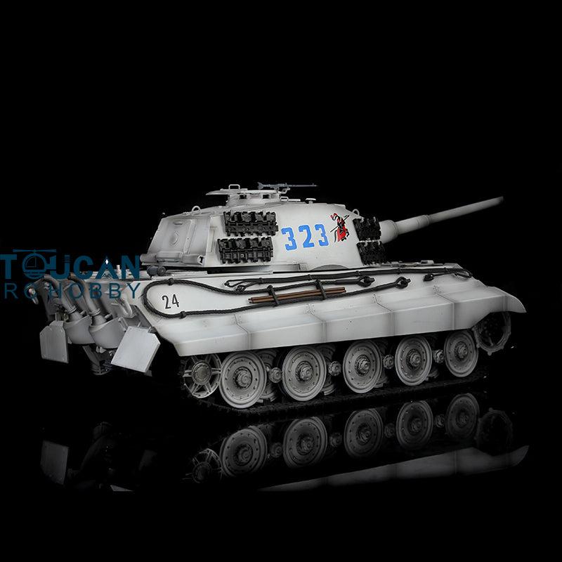 Henglong 1/16 Radio Control Tank TK7.0 King Tiger RC Tank 3888A w/ FPV 360 Degrees Rotating Turret Metal Road Wheels Smoking