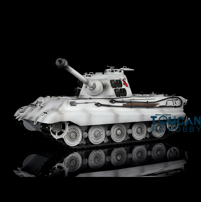 Henglong 1/16 RC Tank 3888A TK7.0 King Tiger Remote Control Tank w/ 360 Degrees Rotating Turret Metal Road Wheel Engine Sound