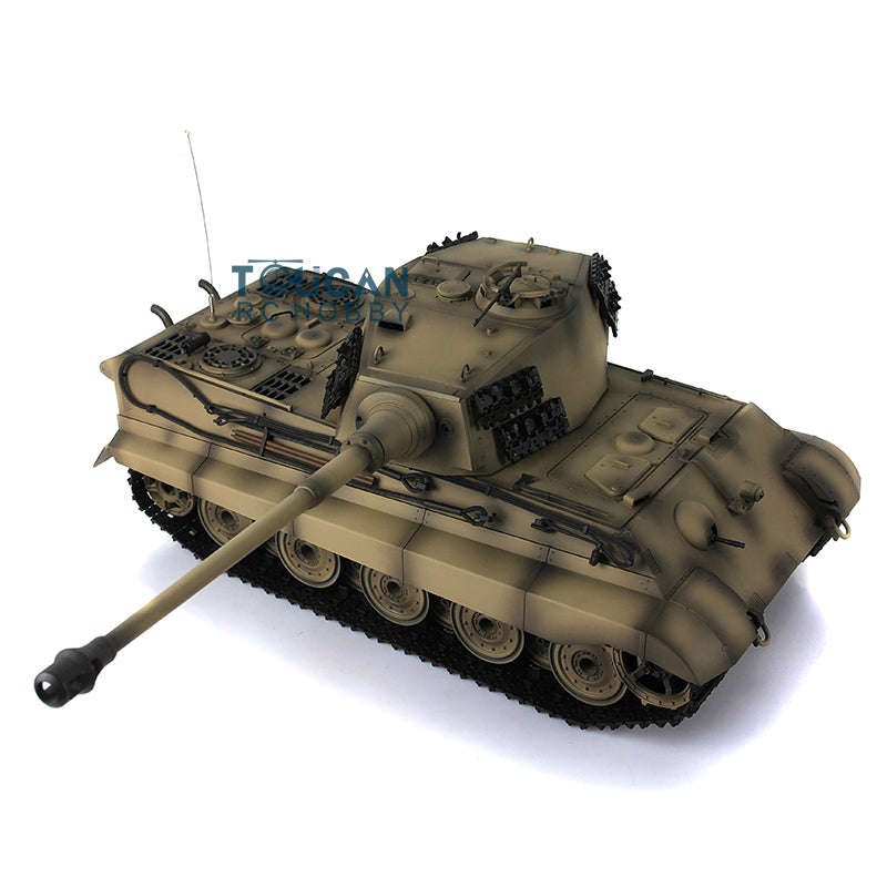 Henglong 1/16 Radio Control Tank TK7.0 King Tiger RC Tank 3888A w/ FPV 360 Degrees Rotating Turret Metal Road Wheels Smoking