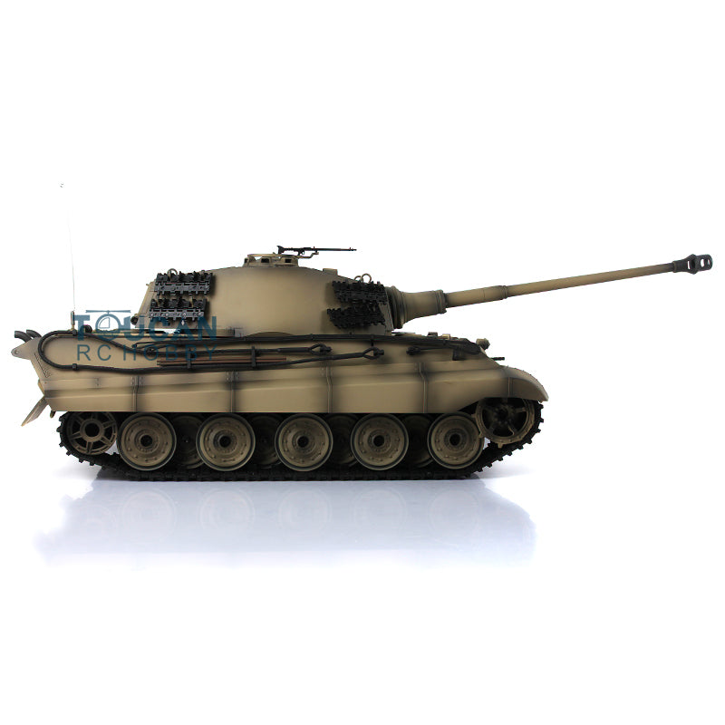 Henglong 1/16 Radio Control Tank TK7.0 King Tiger RC Tank 3888A w/ FPV 360 Degrees Rotating Turret Metal Road Wheels Smoking