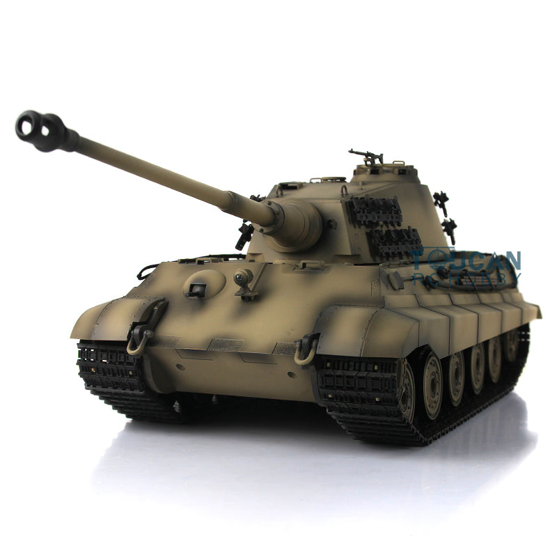 Henglong 1/16 Radio Control Tank TK7.0 King Tiger RC Tank 3888A w/ FPV 360 Degrees Rotating Turret Metal Road Wheels Smoking