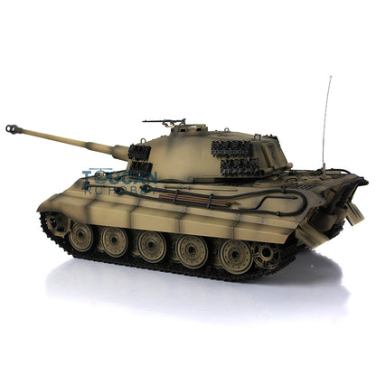 Henglong 1/16 TK7.0 Upgraded King Tiger RC Tank Model 3888A w/ 360 Degrees Rotating Turret Metal Track Idler Sprocket Wheels Smoking