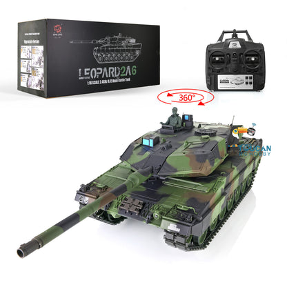 2.4Ghz 1/16 Heng Long TK7.0 Leopard2A6 RTR Remote Controller RC Tank 3889 W/ 360 Degrees Rotating Turret Infrared Receiver Smoke Unit