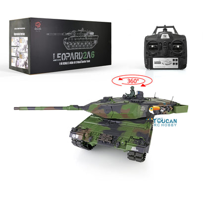 2.4Ghz 1/16 Heng Long TK7.0 Leopard2A6 RTR Remote Controller RC Tank 3889 W/ 360 Degrees Rotating Turret Infrared Receiver Smoke Unit