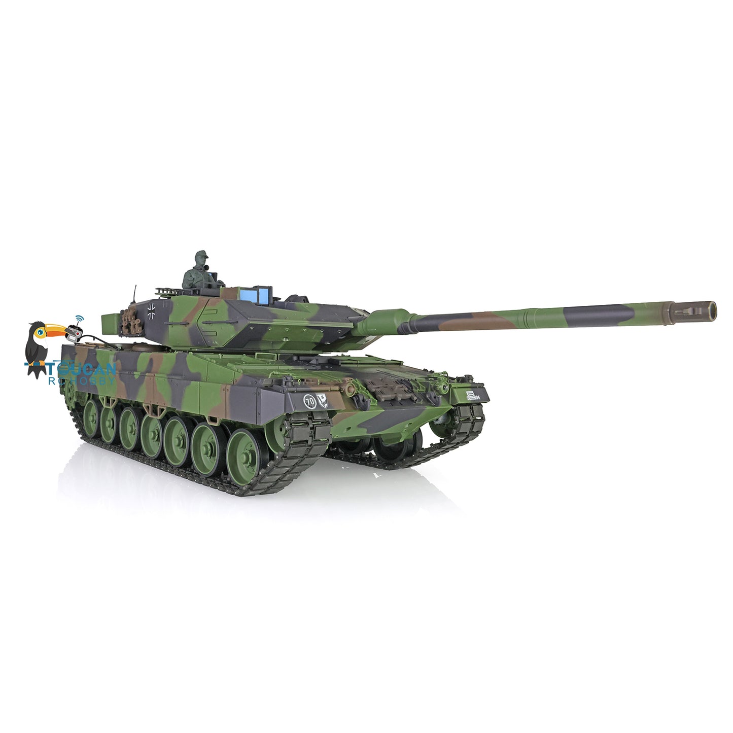 2.4Ghz 1/16 Heng Long TK7.0 Leopard2A6 RTR Remote Controller RC Tank 3889 W/ 360 Degrees Rotating Turret Infrared Receiver Smoke Unit