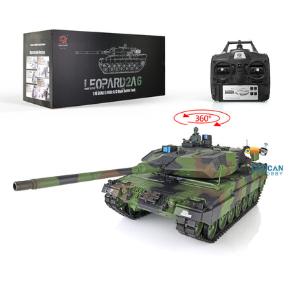 Heng Long 1/16 Military Tank Model TK7.0 Plastic Leopard2A6 RC Tank Model 3889 FPV Barrel Recoil Radio Control Rotating Turret