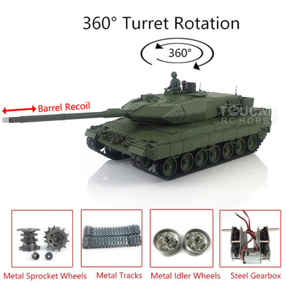 IN STOCK Henglong 1/16 TK7.0 Edition Upgraded Leopard2A6 RC Tank Model 3889 W/ 360 Degrees Rotating Turret Metal Driving Gearbox Tracks