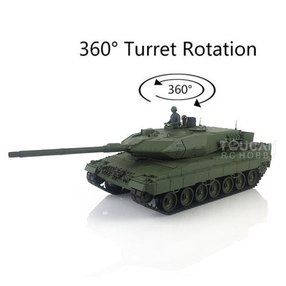 2.4Ghz 1/16 Heng Long TK7.0 Leopard2A6 RTR Remote Controller RC Tank 3889 W/ 360 Degrees Rotating Turret Infrared Receiver Smoke Unit