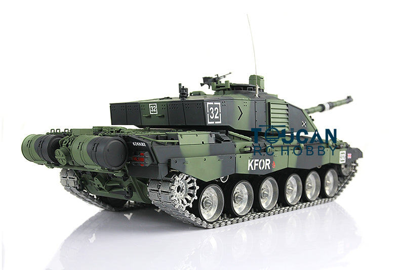 Henglong 1:16 Challenger II RTR RC Tank Model TK7.0 3908 360 Degrees Turret Steel Gearbox Metal Tracks Idlers Sprockets Road Wheels