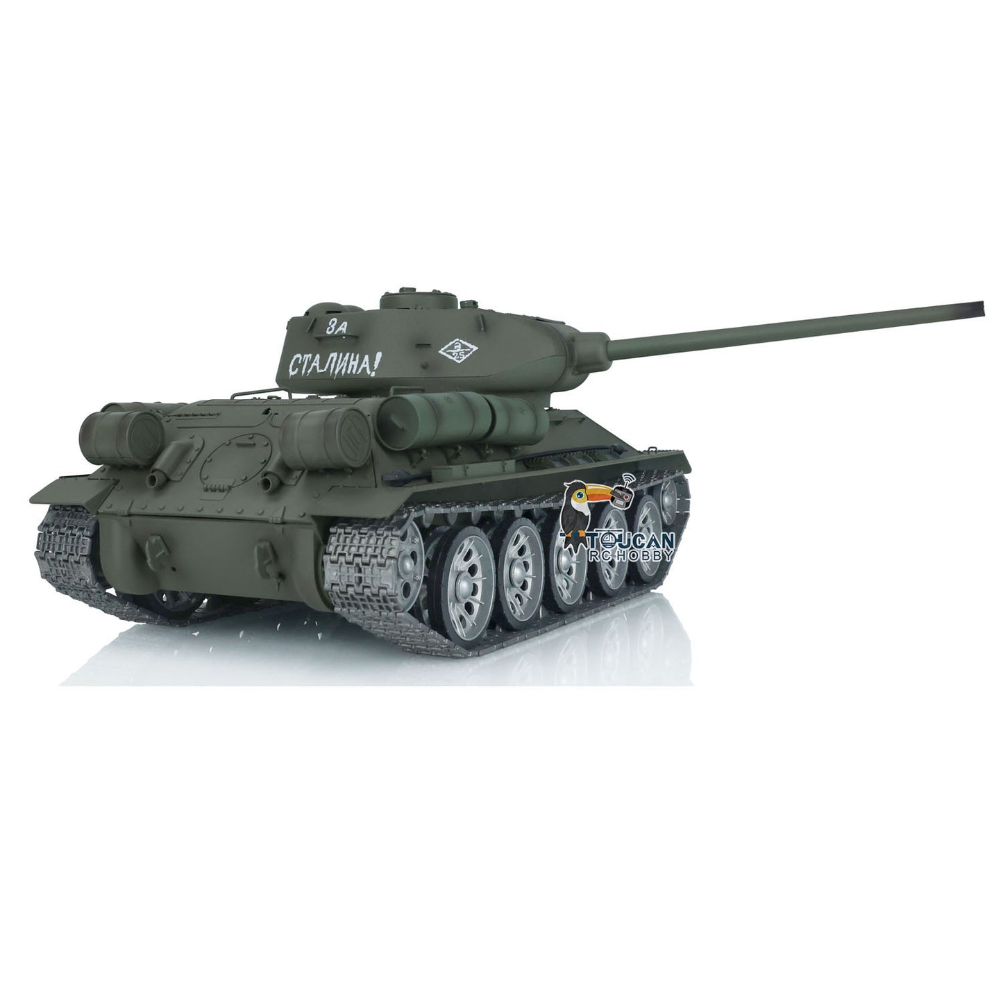 Henglong FPV 1/16 7.0 Soviet T34-85 RTR RC Tank 3909 Model 360 Degrees Turret Barrel Recoil Metal Tracks Wheels Sound Smoke