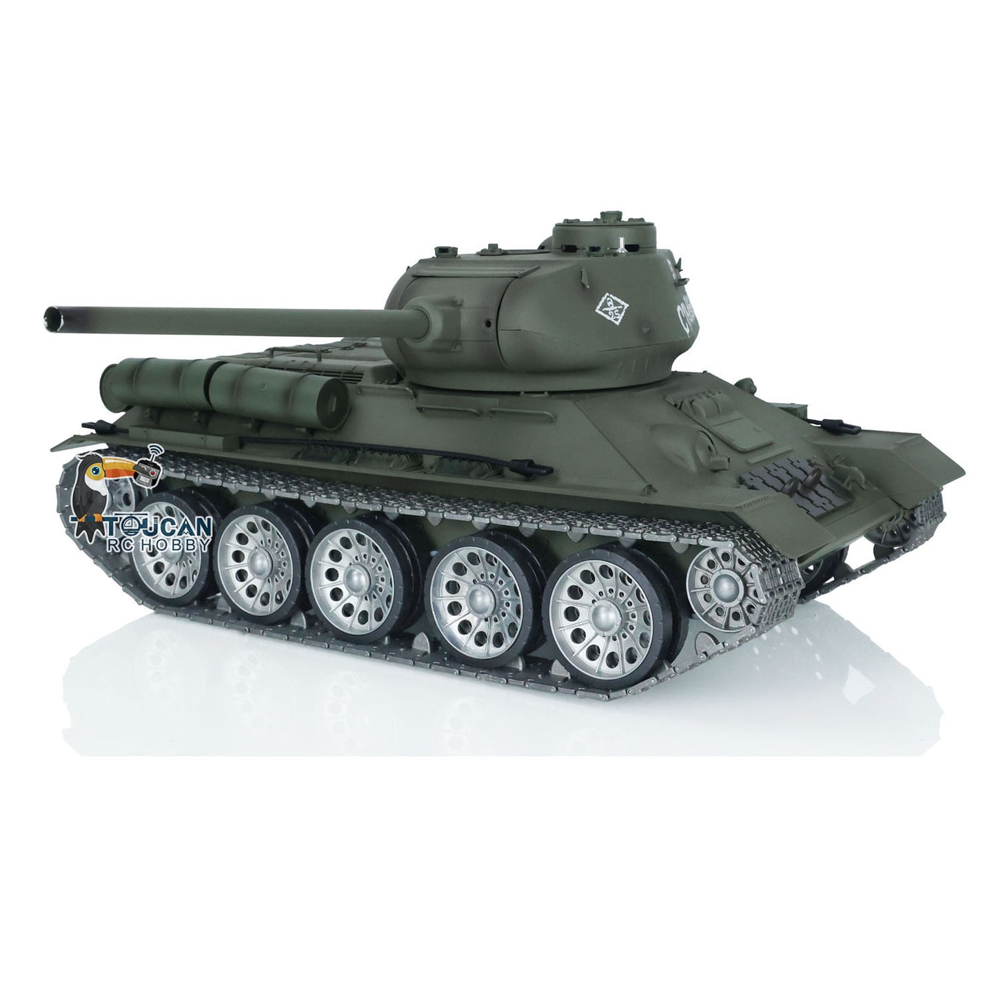 Henglong FPV 1/16 7.0 Soviet T34-85 RTR RC Tank 3909 Model 360 Degrees Turret Barrel Recoil Metal Tracks Wheels Sound Smoke