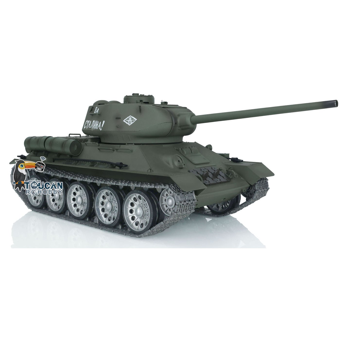 Henglong FPV 1/16 7.0 Soviet T34-85 RTR RC Tank 3909 Model 360 Degrees Turret Barrel Recoil Metal Tracks Wheels Sound Smoke