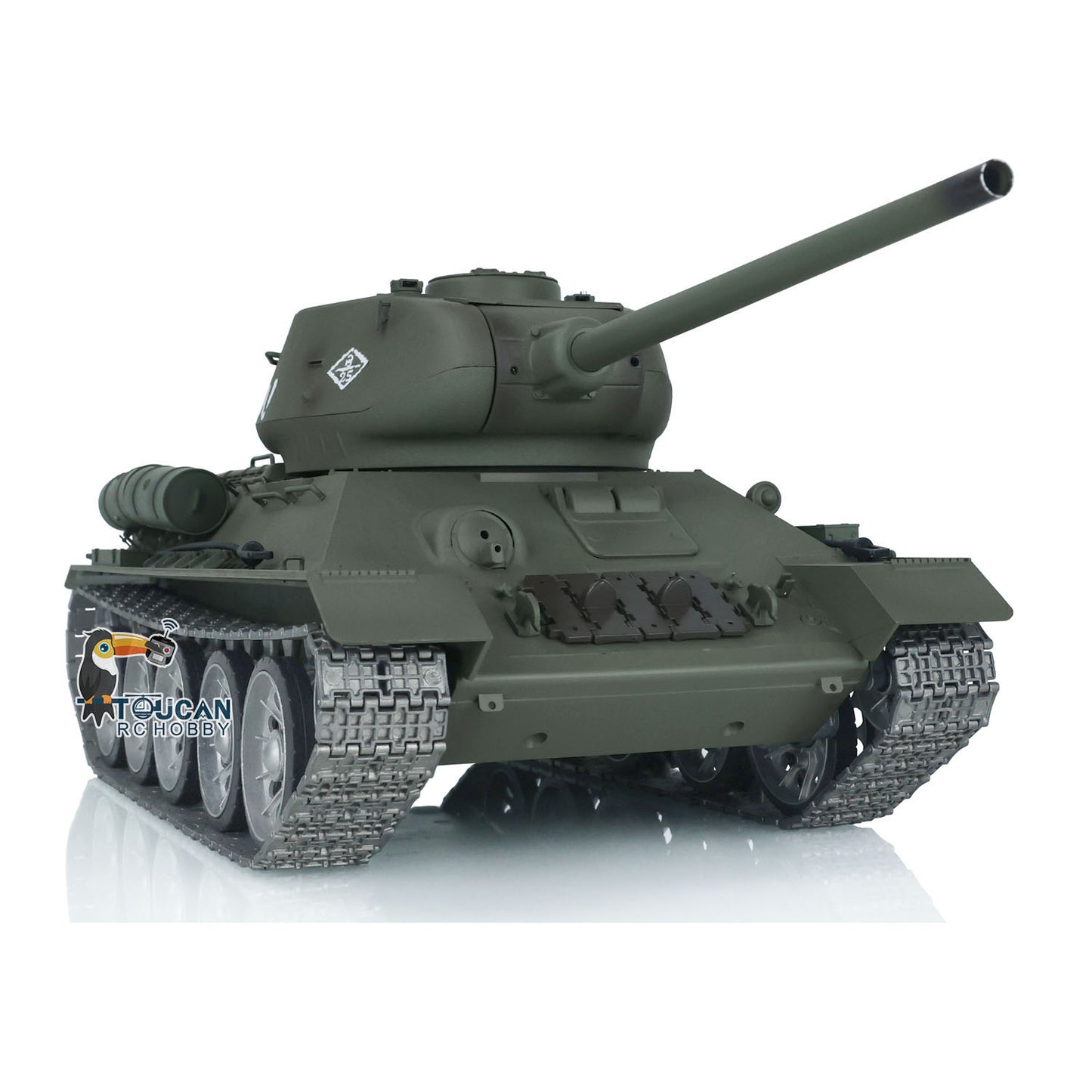 Henglong FPV 1/16 7.0 Soviet T34-85 RTR RC Tank 3909 Model 360 Degrees Turret Barrel Recoil Metal Tracks Wheels Sound Smoke