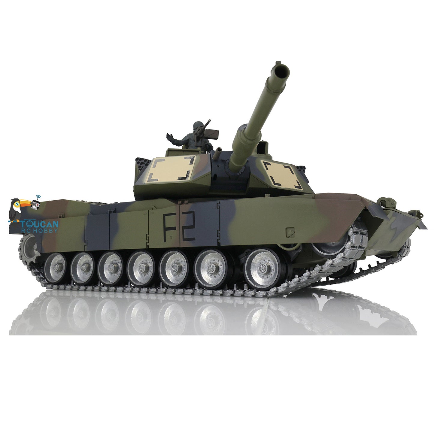 Henglong 1:16 7.0 Customized FPV Abrams M1A2 RTR RC Tank 3918 360 Degrees Rotation Turret Barrel Recoil Metal Tracks Steel Gearbox