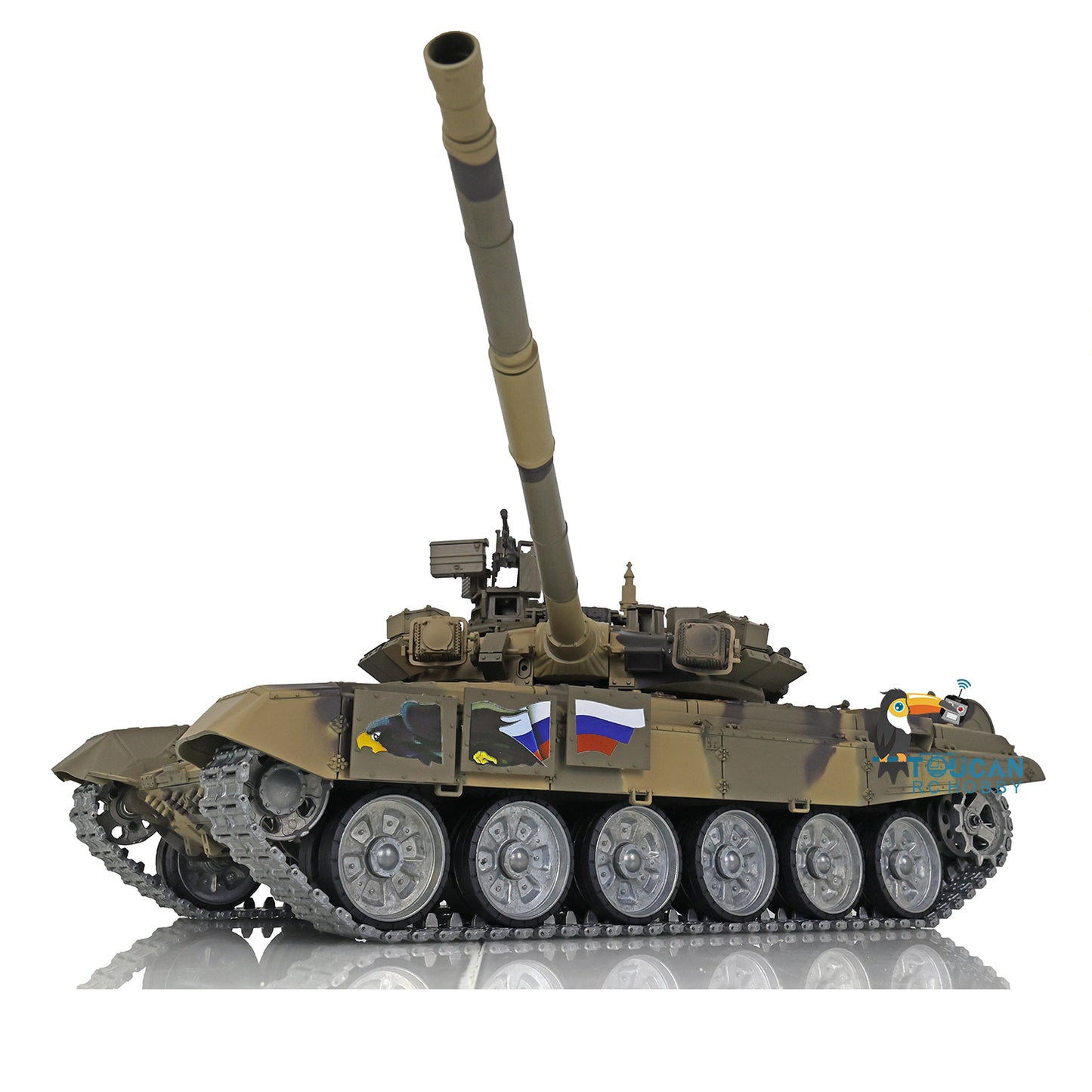 Henglong 7.0 Customized Russian T90 1/16 RC Tank RTR 3938 360 Degrees Turret Metal Tracks Wheels Steel Gearbox Speaker