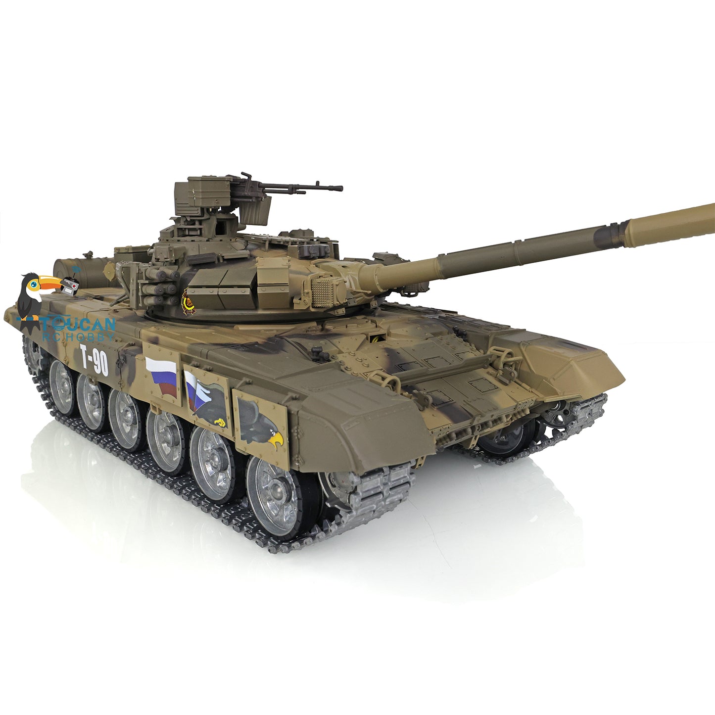 Henglong 7.0 Customized Russian T90 1/16 RC Tank RTR 3938 360 Degrees Turret Metal Tracks Wheels Steel Gearbox Speaker