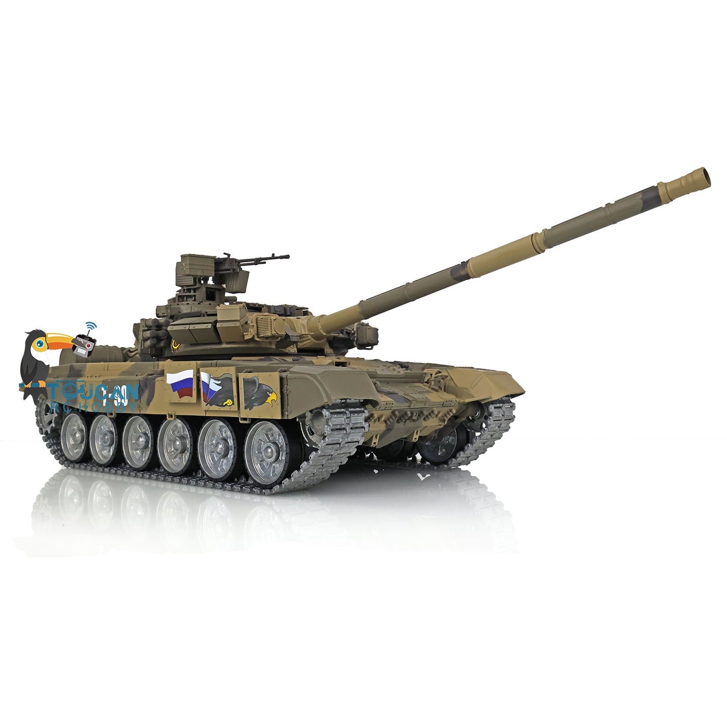 Henglong 7.0 Customized Russian T90 1/16 RC Tank RTR 3938 360 Degrees Turret Metal Tracks Wheels Steel Gearbox Speaker