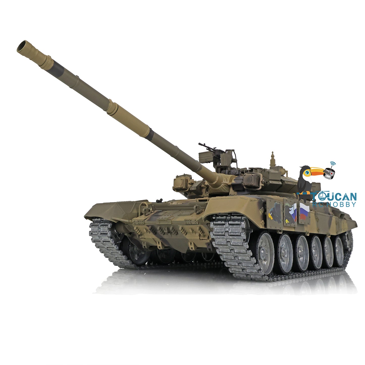 Henglong 7.0 Russian T90 1/16 RC Tank RTR 3938 360 Degrees Turret Metal Tracks With Linkages Wheels Steel Gearbox Battery Charger