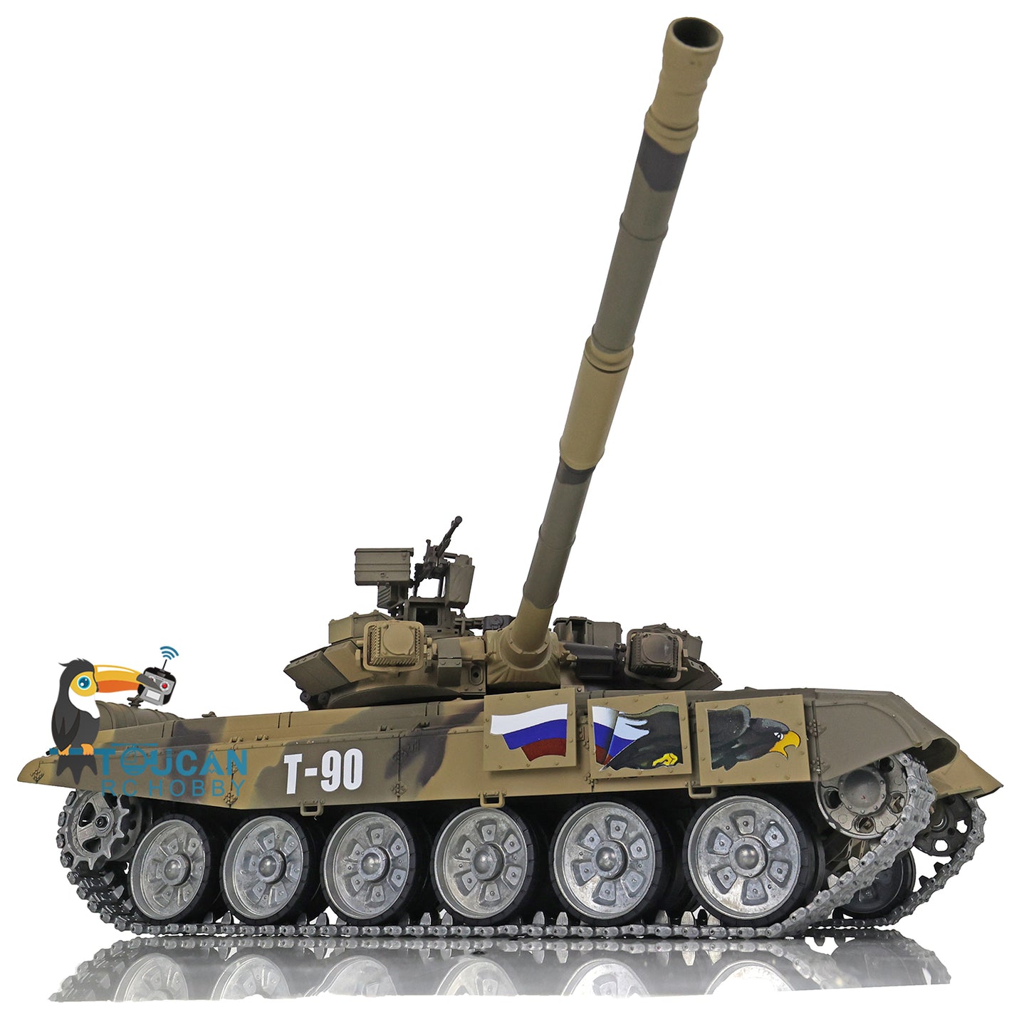 Henglong 7.0 Russian T90 1/16 RC Tank RTR 3938 360 Degrees Turret Metal Tracks With Linkages Wheels Steel Gearbox Battery Charger