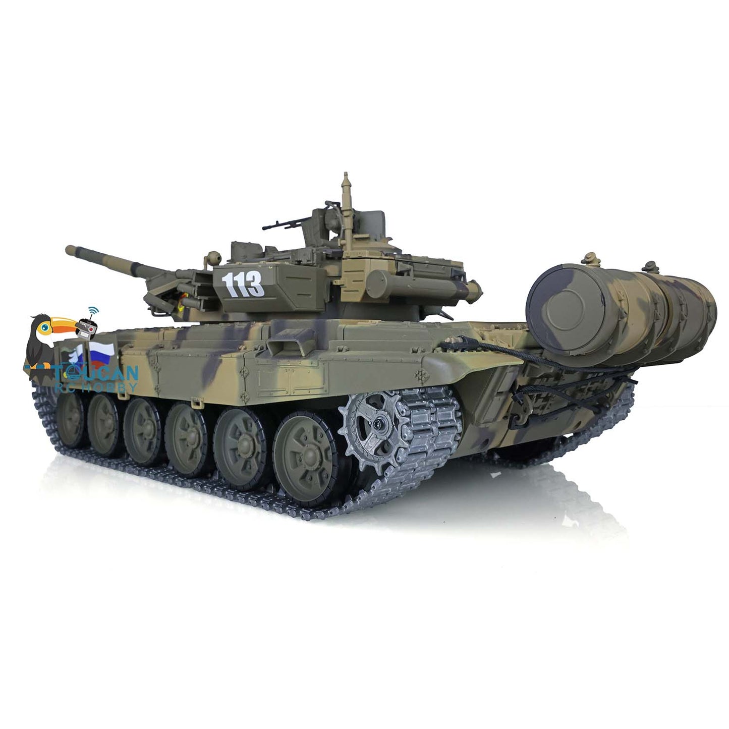 2.4Ghz Henglong Main Battle Russian T90 1/16 Scale 7.0 RTR RC Tank Model 3938 340 Turret Metal Tracks Idlers Driving Wheels