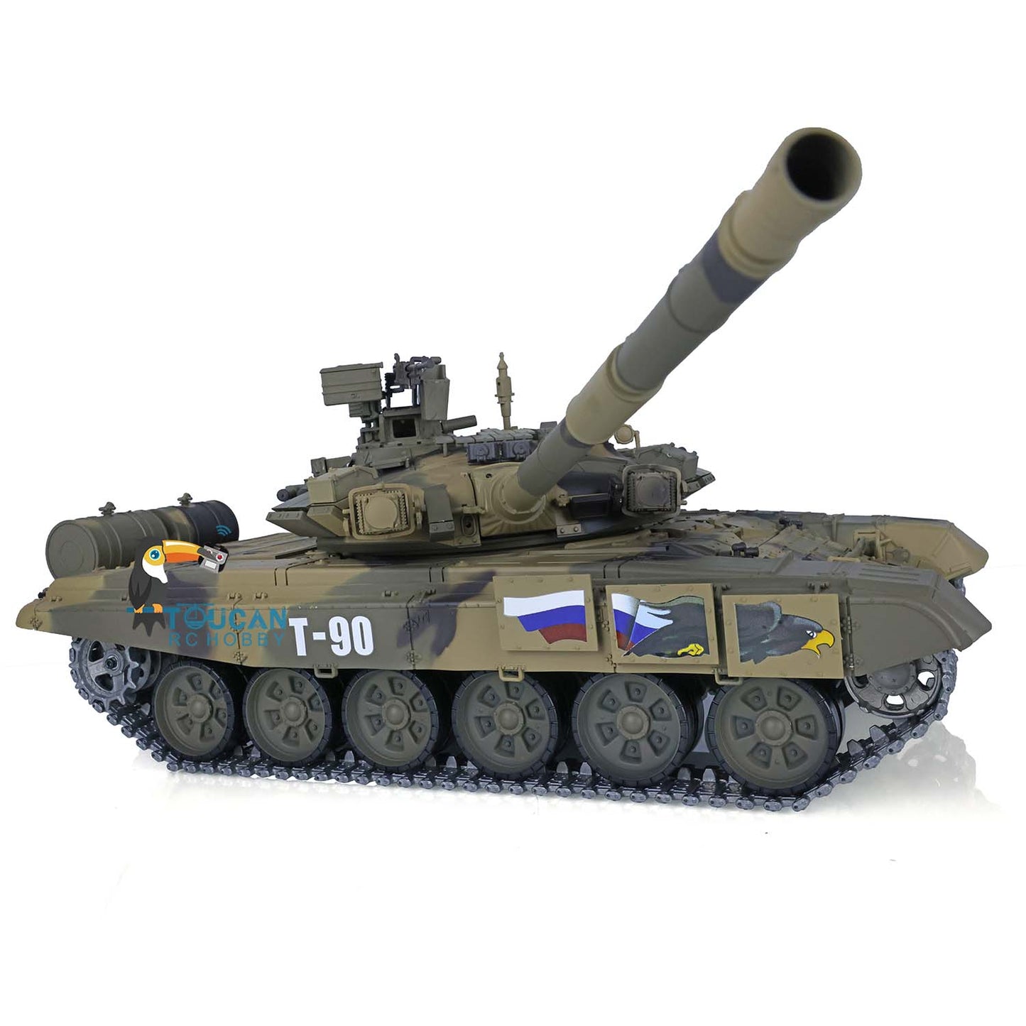 2.4Ghz Henglong Main Battle Russian T90 1/16 Scale 7.0 RTR RC Tank Model 3938 340 Turret Metal Tracks Idlers Driving Wheels