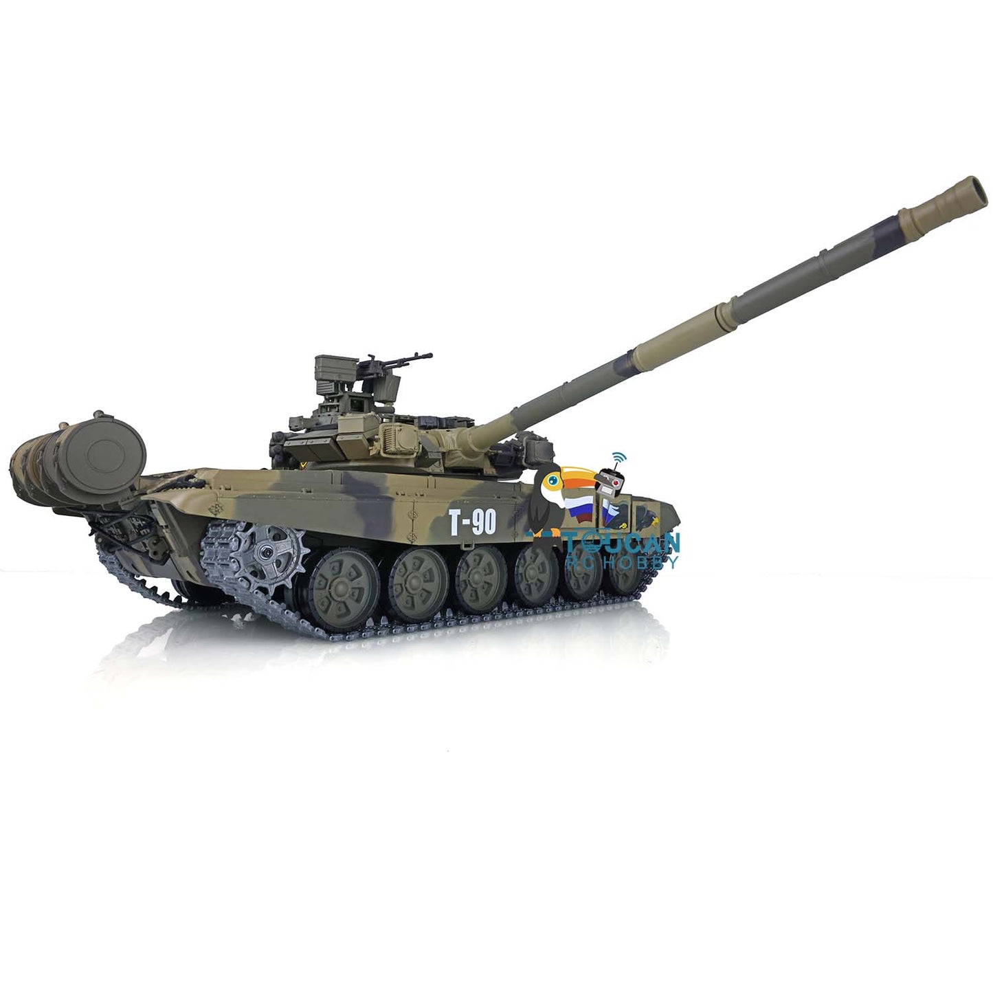 2.4Ghz Henglong Main Battle Russian T90 1/16 Scale 7.0 RTR RC Tank Model 3938 340 Turret Metal Tracks Idlers Driving Wheels