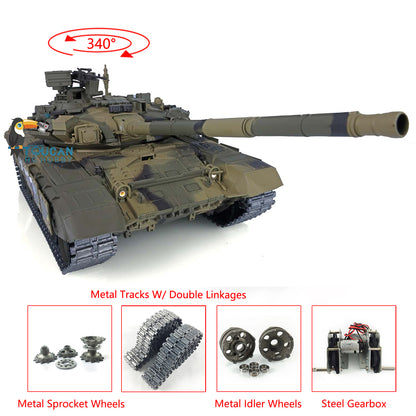 Henglong 2.4Ghz Upgraded Russian T90 1/16 Scale 7.0 RTR RC Tank Model 3938 Metal Tracks W/ Linkages 340 Degree Turret Main Battle