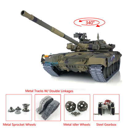 Henglong 2.4Ghz Upgraded Russian T90 1/16 Scale 7.0 RTR RC Tank Model 3938 Metal Tracks W/ Linkages 340 Degree Turret Main Battle