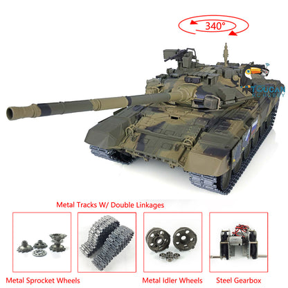 Henglong 2.4Ghz Upgraded Russian T90 1/16 Scale 7.0 RTR RC Tank Model 3938 Metal Tracks W/ Linkages 340 Degree Turret Main Battle