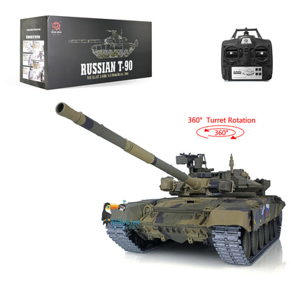 Henglong 7.0 Russian T90 RTR 1/16 RC Tank 3938 FPV 360 Degrees Turret Transmitter Receiver Speaker Motor Gearbox Metal Tracks