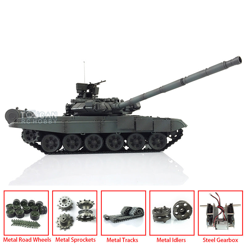 Henglong 7.0 Customized Russian T90 1/16 RC Tank RTR 3938 360 Degrees Turret Metal Tracks Wheels Steel Gearbox Speaker